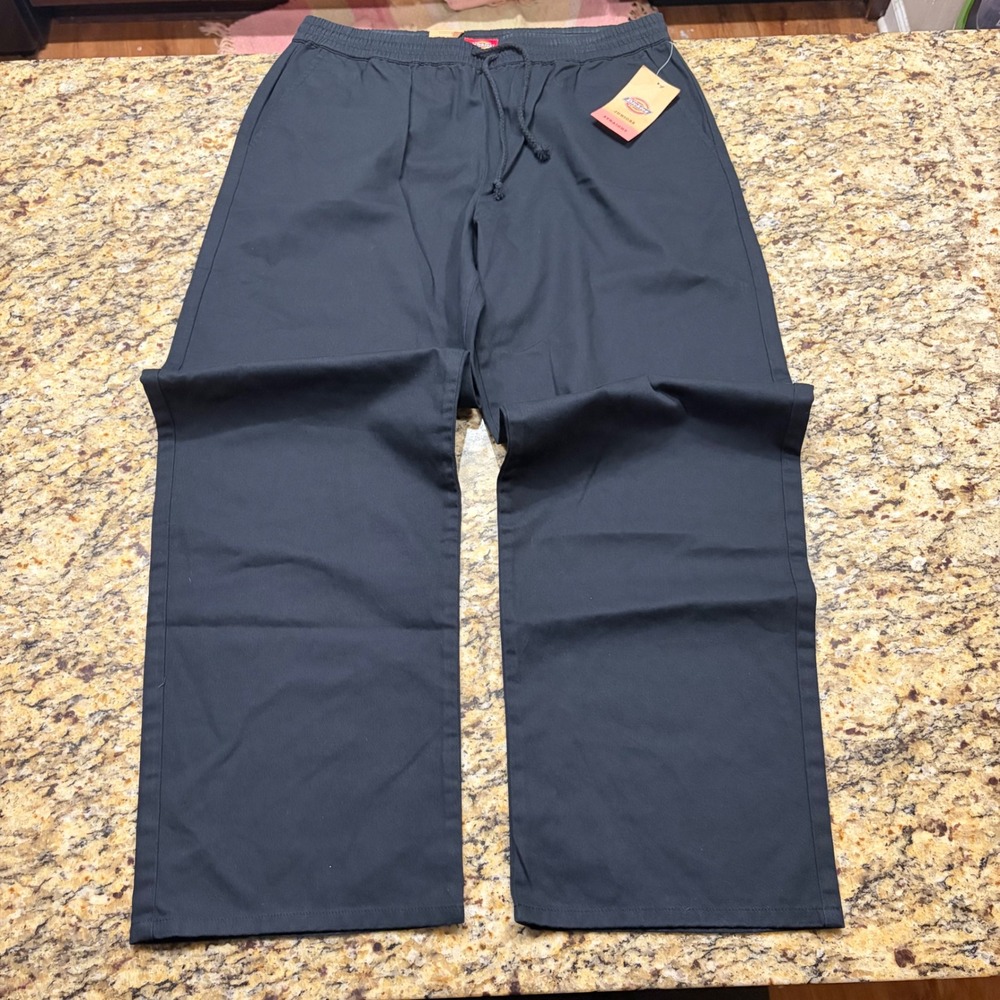 NEW Dickies Juniors Elastic Work Pant Black High Rise Straight Leg Size 9/29 ws